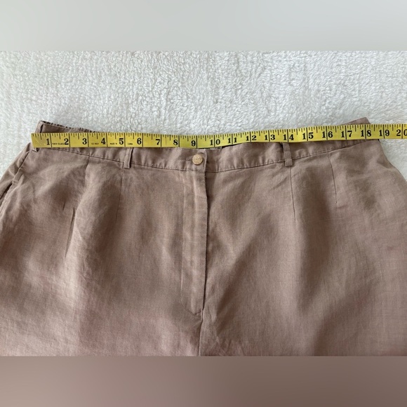 Ann Gerlin linen pants vintage sz US 18 tan - Picture 5 of 13